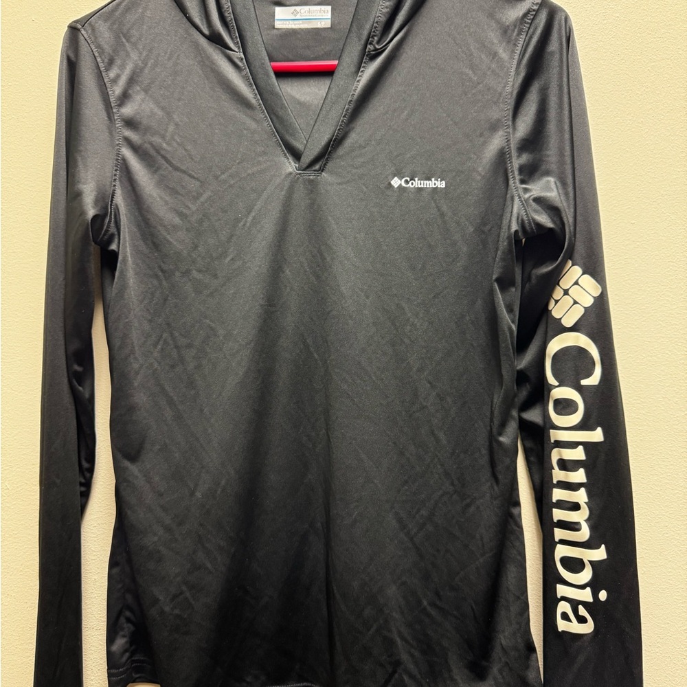 Columbia Black Gray Fitted Long Sleeve Jersey
